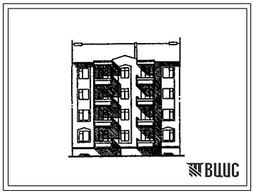 Типовой проект 175-029с.13.90 Блок-секция 4-этажная 8-квартирная 4.3 рядовая с торцовыми окончаниями (для Киргизской ССР)