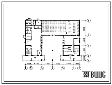 Типовой проект Б-3-232(264-12-202с) Двойное использование помещений 1 этажа клуба на 200 мест с административными помещениями, (убежище на 232 человек, размеры убежища 30м на 30м, режимы вентиляции 1,2).