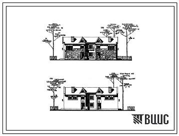 Типовой проект 114-24-72 Двухэтжный четырехквартирный дом с поэтажными двух и трехкомнатными квартирами (двухкомнатных 2Б-2; трехкомнатных 3Б-2).