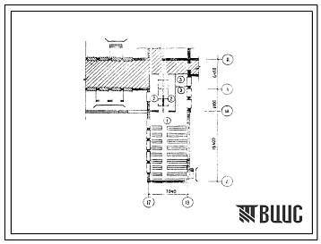 Типовой проект Б-3-320(224-2-7) Помещения 1 этажа специальной вспомогательной школы-интерната на 292 воспитанника для умственно-отсталых детей, (убежище на 320 человек, размеры убежища 30,85м на 9,04м, режимы вентиляции 1,2,3).