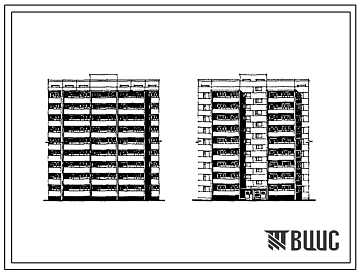 Типовой проект 125-094.13.90 Блок-секция 9-этажная 45-квартирная рядовая 1А-1А-1А-3Б-3Б (для г. Одессы, Одесской, Николаевской, Черкасской, Херсонской и Кировоградской областей)