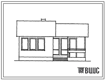 Типовой проект 181-000-391.13.86 Одноэтажный летний садовый домик с террасой и встроенной уборной щитовой конструкции (для строительства в Латвийской ССР)