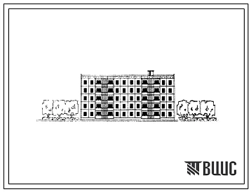 Типовой проект 1-480А-46 Пятиэтажный крупнопанельный двухсекционный дом для малосемейных и одиноких на 60 квартир.