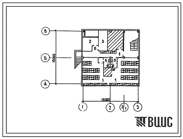 Типовой проект П-2-150(501-9-31.87) Бытовые помещения, расположенные в подвале пункта контрольно-технического обслуживания грузовых вагонов, (убежище на 150 человек, размеры убежища 12м на 12м, режимы вентиляции 1,2).