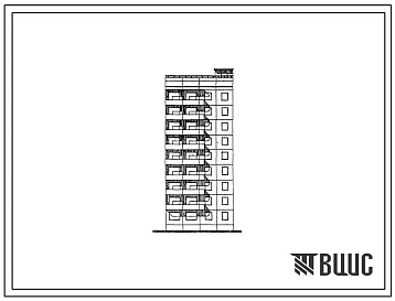 Типовой проект 94-0119.84 9-этажный 27-квартирный блок-элемент, левый Б 3л. 1Б-1Б-2Б /для строительства в г. Херсоне/
