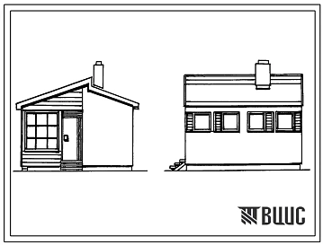 Типовой проект 183-000-66 Двухэтажный однокомнатный садовый летний домик. Для строительства во 2 климатическом районе