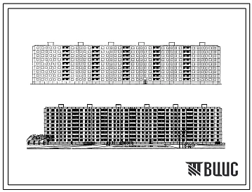 Типовой проект П-49-06/Ю Девятиэтажный шестисекционный крупнопанельный жилой дом на 215 квартир
