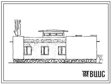 Типовой проект 184-40-58 Одноэтажный дом с шестикомнатной квартирой (правый). Для строительства в 4А и 4Г климатических подрайонах ККАССР