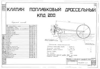 Альбом 2 Клапан поплавковый дроссельный КПД 200