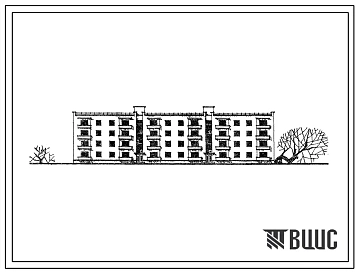Типовой проект 154-24-55 Четырехэтажный жилой дом для малосемейных на 48 квартир