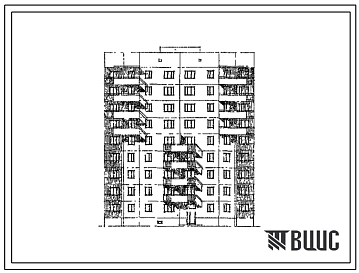 Типовой проект 108-021 Девятиэтажная крупнопанельная блок-секция на 36 кварти рядовая с проходом (2Б.2Б.3Б.3Б)