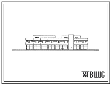 Типовой проект 272-31-53 Общественный центр микрорайона с универсамом торговой площадью 650 м2, столовой на 150 мест и предприятиями коммунально-бытового обслуживания