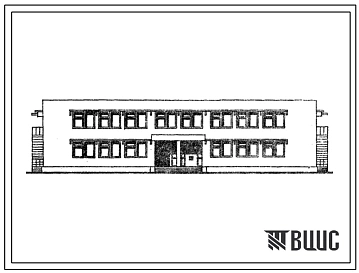 Типовой проект 264-20-84с.83 Общественный центр для поселков с населением 3000 жителей. Административное здание. Для строительства в 4А и 4Г климатических подрайонах сейсмичностью 7, 8 и 9 баллов