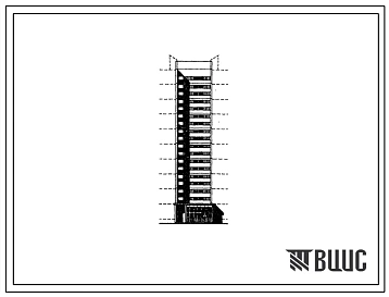 Типовой проект 134-031.84 9-этажный лестнично-лифтовой блок . Для строительства во 2В климатическом подрайоне Украинской ССР.
