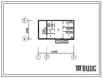 Типовой проект П-4-50(254-9-117с.86) Хозяйственно-бытовые помещения подвала здания сушки и обработки лекарственного растительного сырья сельской аптеки, (убежище на 50 человек, размеры убежища 11,4м на 6м, режимы вентиляции 1,2,3).