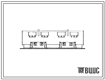 Типовой проект 194-000-69 Хозяйственная постройка на 4 секции (помещение для содержания скота, кладовая для корнеплодов, кладовая фуражного зерна и инвентаря, кормокухня, кладовая для твердого топлива). Для строительства во 2Б и 2В климатических подрайона