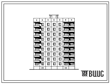 Типовой проект 94-0102.83 Блок-секция 9-этажная 36-квартирная торцевая левая 2Б-3Б-2Б-2Б. Для строительства в Киевской области.