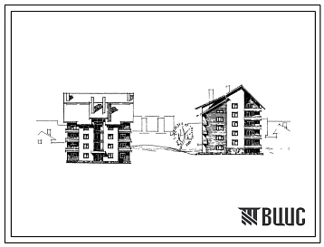 Типовой проект 114-204-6 Четырех- и пятиэтажный односекционный жилой дом на 18 квартир (однокомнатных 1Б-8; двухкомнатных 2Б-10). Для строительства в 1В и 1Д климатических подрайонах