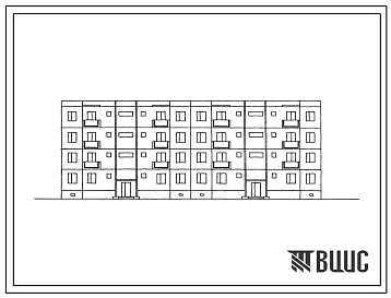 Типовой проект 127-08С/1 Четырехэтажная крупнопанельная рядовая блок-секция на 16 квартир (трехкомнатных 3А-8, 3Б-4; пятикомнатных 5А-4).