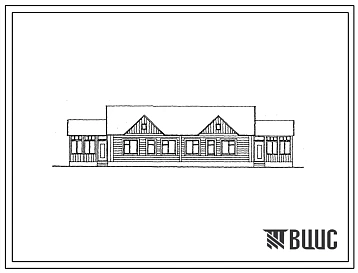 Типовой проект 186-115-191.13.88 Одноэтажный двухквартирный 3-комнатный рубленный жилой дом (для Владимирской области)