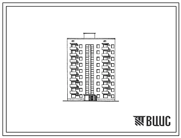Типовой проект 87-091 Девятиэтажная блок-секция рядовая (торцевая) на 36 квартир (однокомнатных 1Б-9, двухкомнатных 2Б-19, трехкомнатных 3А-8). Для строительства во 2В, 3Б и 3В климатических подрайонах Украинской ССР на обычных грунтах, на просадочных и н