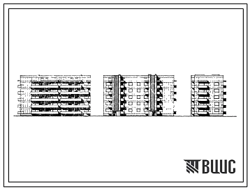 Типовой проект 67-015/1 5-этажная двойная блок-секция на 25 квартир 1Б, 2Б, 3Б-2Б, 3Б (левая)