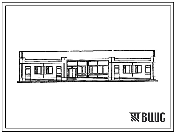 Типовой проект 174-000-921с.13.92 Жилой дом в блоке со школой на 4 класса со стенами из кирпича (для республики Кыргызстан)