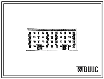Типовой проект 77-082сп.85 Четырехэтажная блок-секция рядовая на 16 квартир