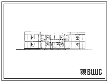 Типовой проект 181-55-13с Двухэтажный дом на 4 трехкомнатные квартирой типа 3Б. Для строительства в 4А климатическом подрайоне сейсмичностью 7, 8 и 9 баллов