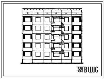 Типовой проект 94-050/1 Блок-секция 5-этажная 20-квартирная угловая, правая с торцевыми окончаниями. 1А-3Б-3Б-3Б
