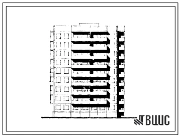 Типовой проект 93-022/1 Блок-секция девятиэтажная 36-квартирная торцевая левая (однокомнатных 1Б — 9, двухкомнатных 2Б — 9, трехкомнатных 3Б — 9, четырехкомнатнных 4А — 1, пятикомнатных 5Б — 8). Для строительства во IIА климатическом подрайоне.