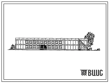 Типовой проект 223-1-511.86 Школа на 11 классов (132 учащихся). Здание одно-, двухэтажное. Стены из крупных бетонных блоков. (проект переведен в DWG)