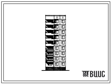 Типовой проект 97-0113/1 Девятиэтажная рядовая полублок-секция дополнительная правая ДР1л-2Б.-3Б.