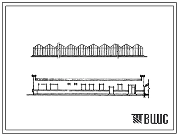 Типовой проект 810-69 Блок зимних почвенных теплиц площадью 6 га с пролетом звена 3,2 м (для Центральных СССР)