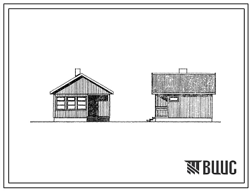 Типовой проект 186-000-251.84 1-этажный летний садовый домик со стенами из деревянно-щитовых конструкций. Для строительства во 2В климатическом подрайоне Белорусской ССР.