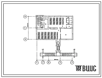 Типовой проект А-II,III,IV-300-270.84 Склад инвентаря и оборудования в подвале служебно-технического здания железнодорожного транспорта (для 1,2,3 климатических зон), (убежище на 300 человек, размеры убежища 18м на 12м, режимы вентиляции 1,2).