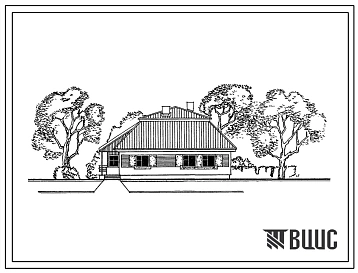 Типовой проект 184-24-315.13.88 Одноэтажный 3 комнатный дом для семьи из 4 человек (с упрощенным инженерным оборудованием для индивидуальных застройщиков северо-центрального региона Украинской ССР)