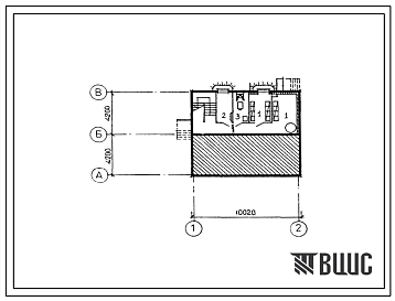 Типовой проект П-4-15(141-000-622.13.87) Хозяйственно-бытовые помещения в подвале одноквартирного 5-комнатного жилого дома из трехслойных панелей с мансардой и подвалом, (убежище на 15 человек, размеры убежища 10,2м на 8,4м, режимы вентиляции 1).