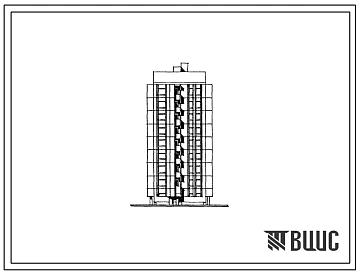 Типовой проект 184-012м.88 Блок-секция девятиэтажная торцевая на 32 квартиры. Для строительства в городах и поселках городского типа