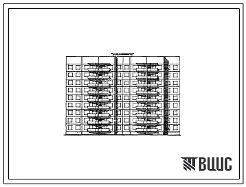 Типовой проект 83-037/1.2 Девятиэтажная 72-квартирная блок-секция 1Б.1Б.2Б.2Б.3Б.3Б.3Б.3Б. рядовая с торцевыми окончаниями меридиональной ориентации.