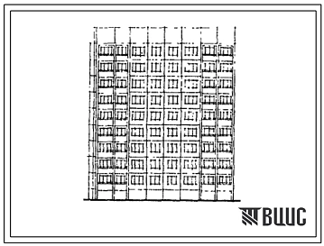 Типовой проект 464Д-0158 Девятиэтажная блок-секция на 36 квартир (двухкомнатных 2Б-18, трехкомнатных 3Б-9, четырехкомнатных 4А-9). Для строительства во 2В климатическом подрайоне г.Новополоцка