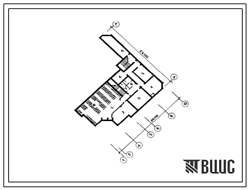 Типовой проект П-4-180(264-12-265с.86) Хозяйственно-бытовые помещения в подвале клуба (стены кирпичные) на 250 посетителей (зал на 200 мест), (убежище на 180 человек, размеры убежища 26,1м на 26,1м, режимы вентиляции 1,2).