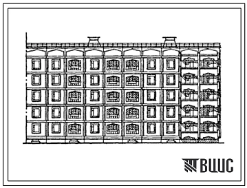 Типовой проект 105-0136с.13.87 Блок-секция 5-этажная 25-квартирная 4.3-3.2.1 торцевая правая. Для строительства в Киргизской ССР.