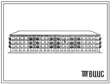 Типовой проект 1-306с-45 Четырехэтажный четырехсекционный дом на 64 квартиры со стенами из крупных легкобетонных блоков для кооперативного строительства