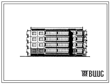 Типовой проект 76-018сп/1 Четырехэтажная блок-секция двухторцевая на 24 квартиры (однокомнатных 1Б-16, двухкомнатных 2Б-8). Для строительства в 4А и 4Г климатических подрайонах сейсмичностью 7 баллов, на грунтах 2 типа просадочности