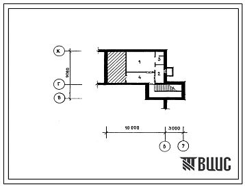 Типовой проект П-3-30(254-4-44.85) Хозяйственно-бытовые помещения амбулатории (со стенами из кирпича) на 40 посещений в смену с аптекой и жильем для персонала, (убежище на 30 человек, размеры убежища 13м на 9,08м, режимы вентиляции 1,2).