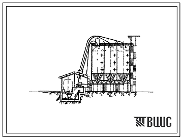 Типовой проект 705-1-43 Прирельсовые склады силосного типа емкостью 1000, 2000 и 3000т для хранения фосфоритной муки и известковых материалов с металлическими силосами емкостью по 500т.