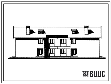 Типовой проект 113-24-103/1 Двухэтажный четырехквартирный жилой дом с трехкомнатными поэтажно расположенными квартирами.
