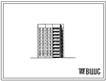 Типовой проект 75-08/1.2 Блок-секция 9-этажная 27 квартирная торцевая левая 2Б-3Б-5Б