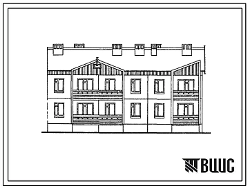 Типовой проект 135-046с.85 Крупнопанельная 2-этажная жилая блок-секция на 6 квартир торцевая правая 1Б-3Б-4Б